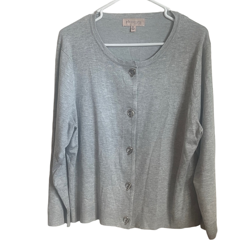 Philosophy Toggle Button Cardigan in Heather gray… - image 1